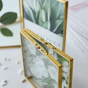 Elegant Brass 6x8 Double Folding Photo Frames