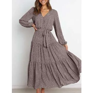 PRETTYGARDEN Women's Long Sleeve Floral Maxi Dress 2025