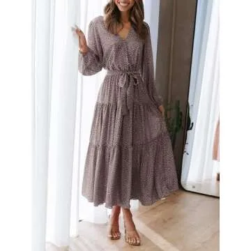 PRETTYGARDEN Women's Long Sleeve Floral Maxi Dress 2025