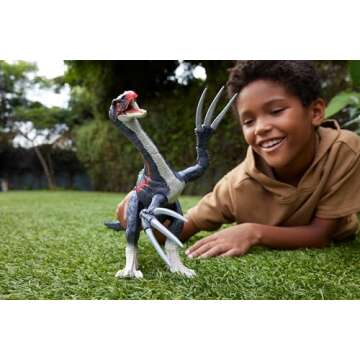 Mattel Jurassic World Chaos Theory Slash N Roar Therizinosaurus Dinosaur Action Figure Toy, Attack C...