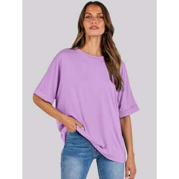 Oversized T-Shirt For Women - ANRABESS Summer Casual Tee