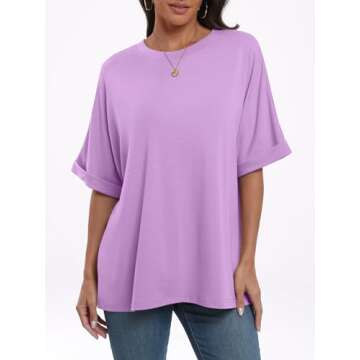 Oversized T-Shirt For Women - ANRABESS Summer Casual Tee