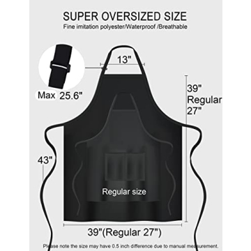 Stylish Plus Size Apron with Pockets Adjustable Bib