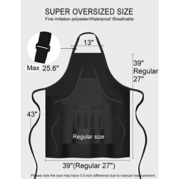 Stylish Plus Size Apron with Pockets Adjustable Bib