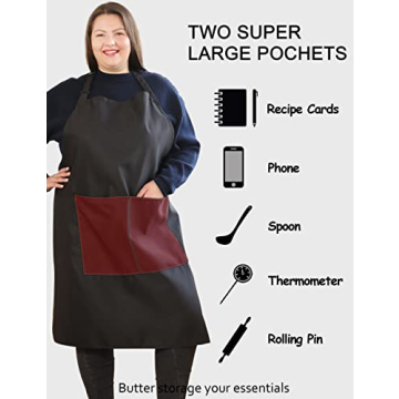 Stylish Plus Size Apron with Pockets Adjustable Bib