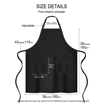 Stylish Plus Size Apron with Pockets Adjustable Bib