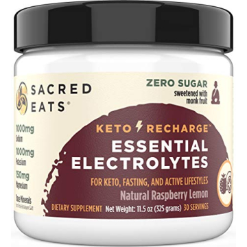 Sacred Eats Keto Electrolyte Powder | 1000mg Potassium, Sodium & Magnesium | No Sugar, Stevia-free, ...