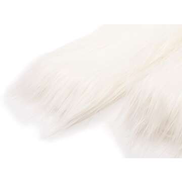 Erencook Women's Shaggy Faux Fur Coat Jacket (2XL=US 10, White)