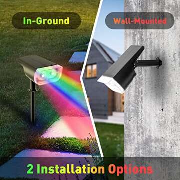 Solar Spot Lights Outdoor with 9 Lighting Modes