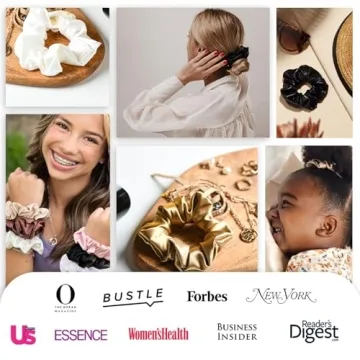 Celestial Silk Scrunchies in Charcoal, Pink, Ivory 3 Pack