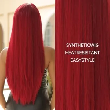 Allbell Long Straight Red Wig for Vibrant Style