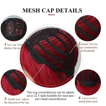 Allbell Long Straight Red Wig for Vibrant Style