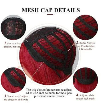 Allbell Long Straight Red Wig for Vibrant Style