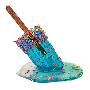 FlekmanArt Melting Popsicle Sculpture, Creative Melting Ice Cream Resin Ornaments, Summer Cool Lolli...