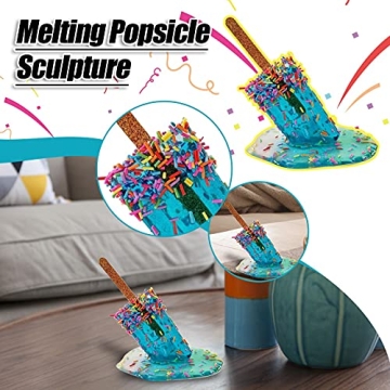 FlekmanArt Melting Popsicle Sculpture for Vibrant Summer Decor