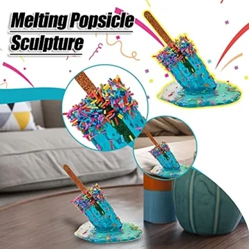 FlekmanArt Melting Popsicle Sculpture for Vibrant Summer Decor