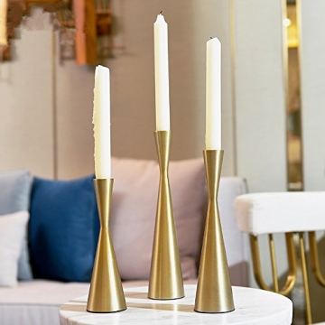 Elegant Brass Gold Candle Holders Set of 3 Centerpiece