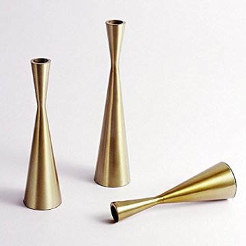 Elegant Brass Gold Candle Holders Set of 3 Centerpiece