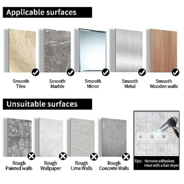 Stylish BATHDESIGN Shower Caddy Shelves, No Drilling Required