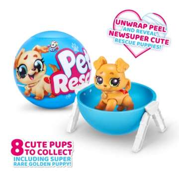 5 Surprise Pet Rescue Series 1 by ZURU (2 Pack) Cute Stuffed Animal Miniature Toys, Amazon Exclusive, Magic Color Change, Mystery Collectible Plushies for Kids and Girls