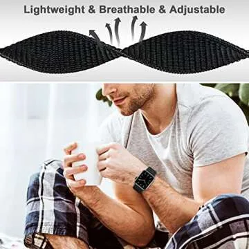 OHOTLOVE Nylon Sport Band Compatible with Apple Watch Band 38mm 40mm 41mm 42mm 44mm 45mm 46mm 49mm, Adjustable Breathable Women Men Braided Strap Compatible for iWatch Series 10/9/8/7/6/5/SE/Ultra