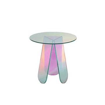 Stylish Modern Acrylic End Table with Iridescent Finish