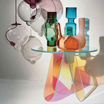 Stylish Modern Acrylic End Table with Iridescent Finish