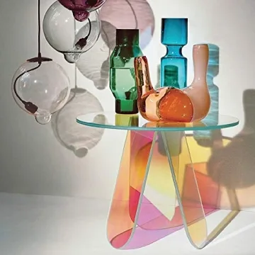 Stylish Modern Acrylic End Table with Iridescent Finish