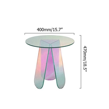 Stylish Modern Acrylic End Table with Iridescent Finish