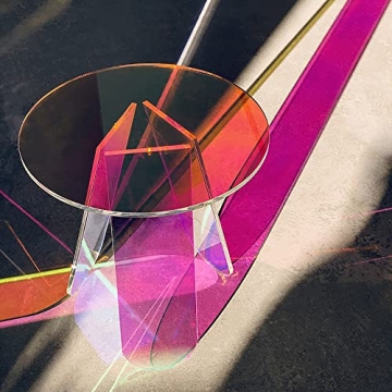 Stylish Modern Acrylic End Table with Iridescent Finish