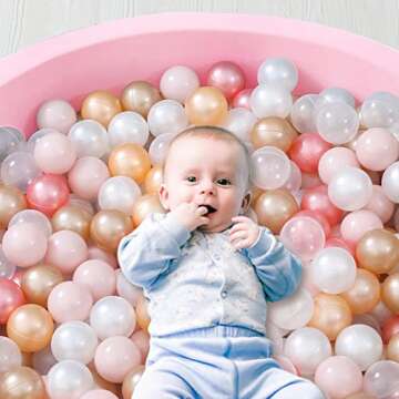Heopeis Ball Pit Balls Play Balls - 100 Pieces Baby Soft Plastic Balls BPA&Phthalate Free Non-Toxic Crush Proof Play Balls for 1 2 3Years Old Toddlers Baby Kids Birthday Pool Tent Party