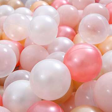 Heopeis Ball Pit Balls Play Balls - 100 Pieces Baby Soft Plastic Balls BPA&Phthalate Free Non-Toxic Crush Proof Play Balls for 1 2 3Years Old Toddlers Baby Kids Birthday Pool Tent Party