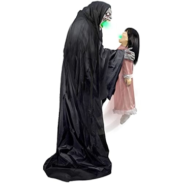 Haunted Hill Farm Soul Sucker Demon Reaper - Creepy Motion-Activated Halloween Decor