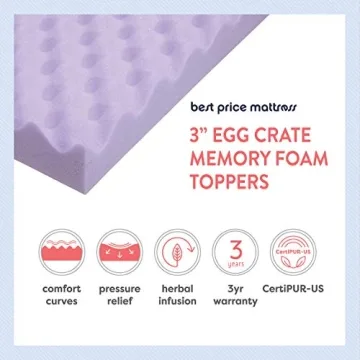 Best Price Mattress 3" Egg Crate Memory Foam Topper