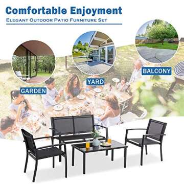 Vongrasig 4 Pieces Patio Furniture Set for Outdoor Living