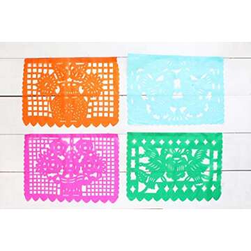 Mexican Papel Picado Banner - Colorful 16 ft Bunting