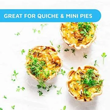 MontoPack Disposable 5" Aluminum Foil Pie/Tart Pan (50 Pack) | 5 Inch Round Cake Pan for Baking Personal Mini Pies, Homemade Cakes & Quiche | Oven Safe Foil Tins Easily Stack & Store, Freeze & Reheat