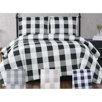 Cozy Buffalo Plaid King Quilt Set - Truly Soft Elegance