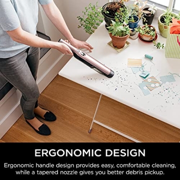 Shark WV201RGBRN WANDVAC Cordless Hand Vac, Lightweight and Portable at 1.4 lbs. with Powerful Suction, Charging Dock, One-Touch Empty for Car & Home, Rose Gold