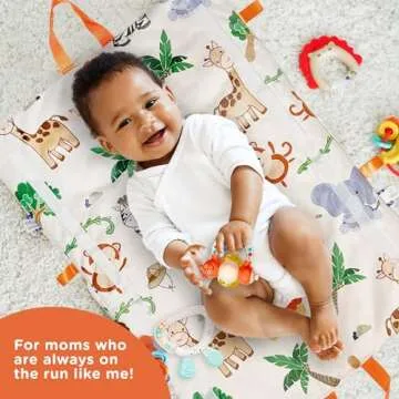 Move2Play 8 Piece Baby Rattle and Tummy Time Mat Set