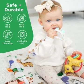 Move2Play 8 Piece Baby Rattle and Tummy Time Mat Set