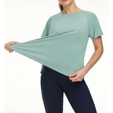 Women's Breathable Workout Shirts with Side Slits