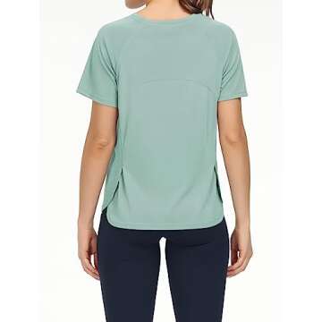 Women's Breathable Workout Shirts with Side Slits