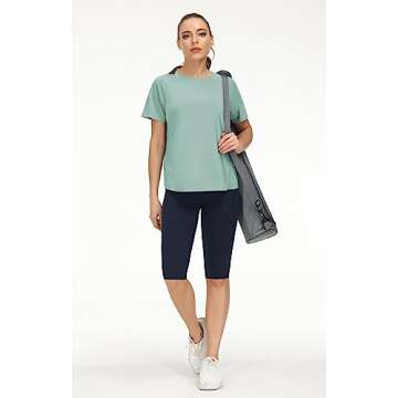 Women's Breathable Workout Shirts with Side Slits