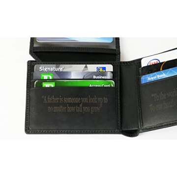 Custom Wallets For Men, Personalized Gifts For Men, Personalized Wallet For Men, Customized Engraved Full Grain Leather with RFID Blocking, Custom Gifts, Customized Wallets For Fathers Day (Black)