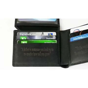 Custom Wallets For Men, Personalized Gifts For Men, Personalized Wallet For Men, Customized Engraved Full Grain Leather with RFID Blocking, Custom Gifts, Customized Wallets For Fathers Day (Black)
