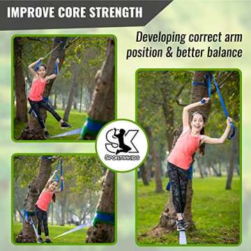 Sportivikids Slackline Kit 50FT for Outdoor Fun for All