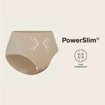 Leonisa Women's Postpartum Recovery Support Panty Shaper with Adjustable Belly Wrap,Small,Nude