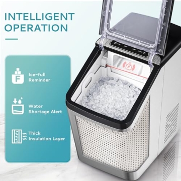 EUHOMY Nugget Ice Maker - 34lbs Daily Production