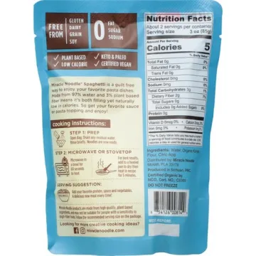 MIRACLE NOODLE Vegan Gluten-Free Spaghetti Style Noodles